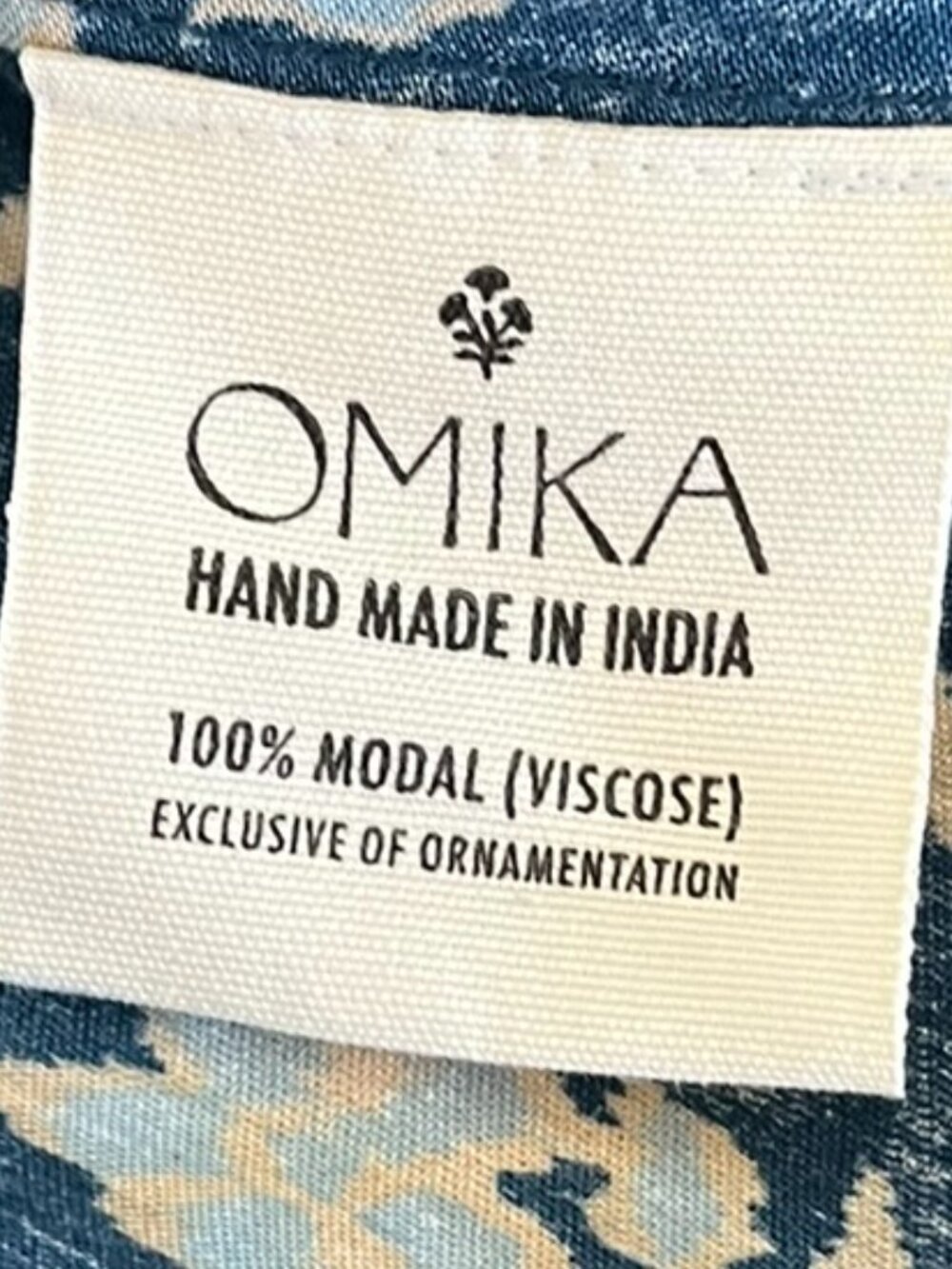 Omika Woman's Nico Indigo Blue Print Pia Caftan Sz One Size - Picture 5 of 11